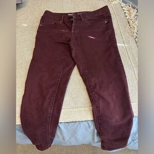 MOSSIMO Jegging Women's Size 0 / 25 Denim Burgundy Mid-Rise Super Stretch